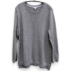 J. Jill Heather Metallic Gray Women's Crew Neck Sweater Size Large